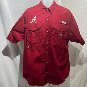 Alabama Crimson Tide Columbia PFG Bonehead Short Sleeve, Like New, Men size M